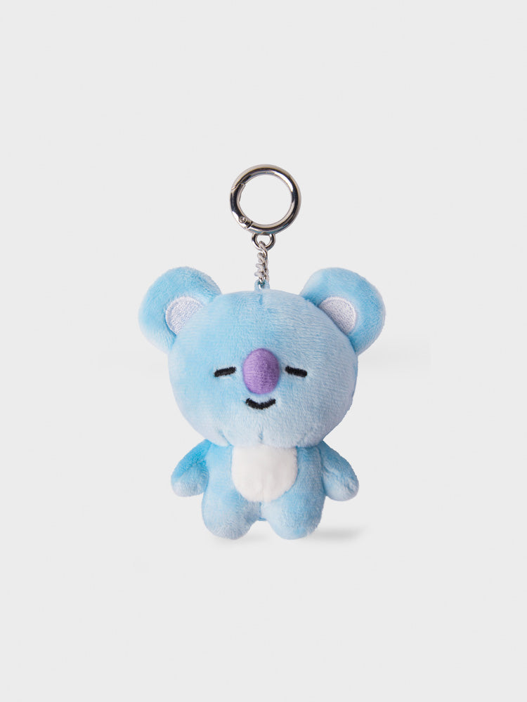 BT21 BABY COOKY FLAT FUR FACE BAG CHARM PURPLE HEART EDITION