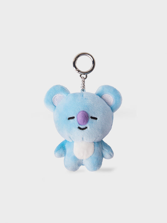 BT21 BABY COOKY FLAT FUR FACE BAG CHARM PURPLE HEART EDITION