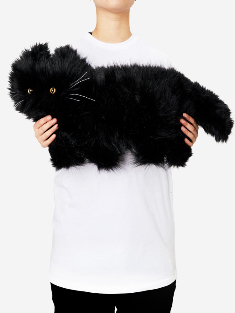 ab fab. BIG CAT CUSHION (BLACK)