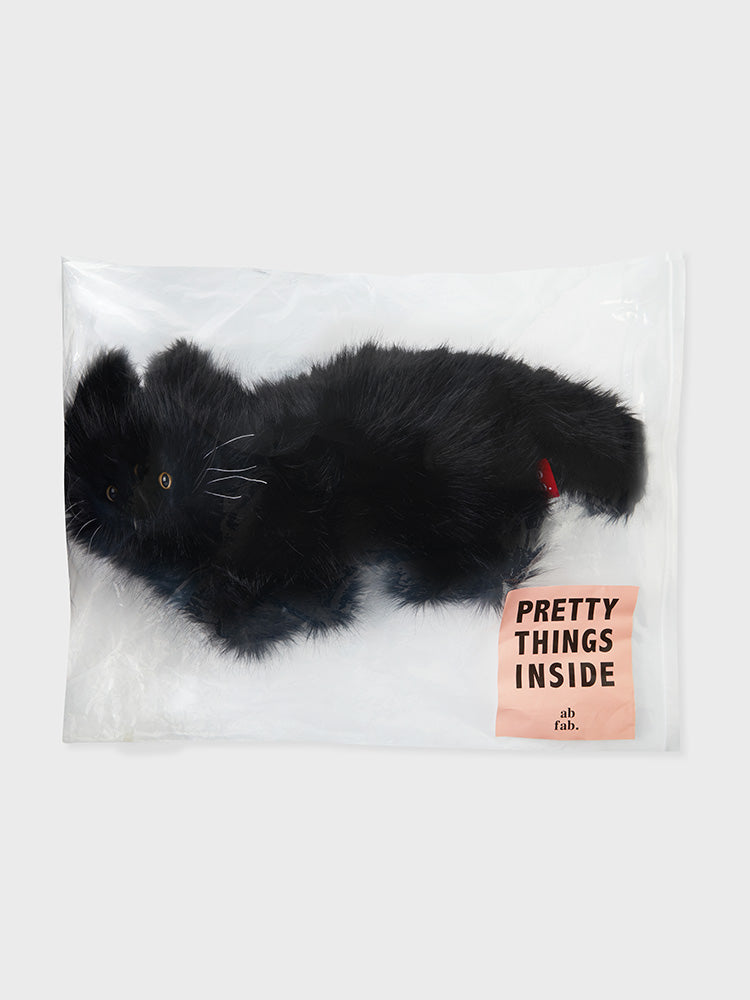 ab fab. BIG CAT CUSHION (BLACK)