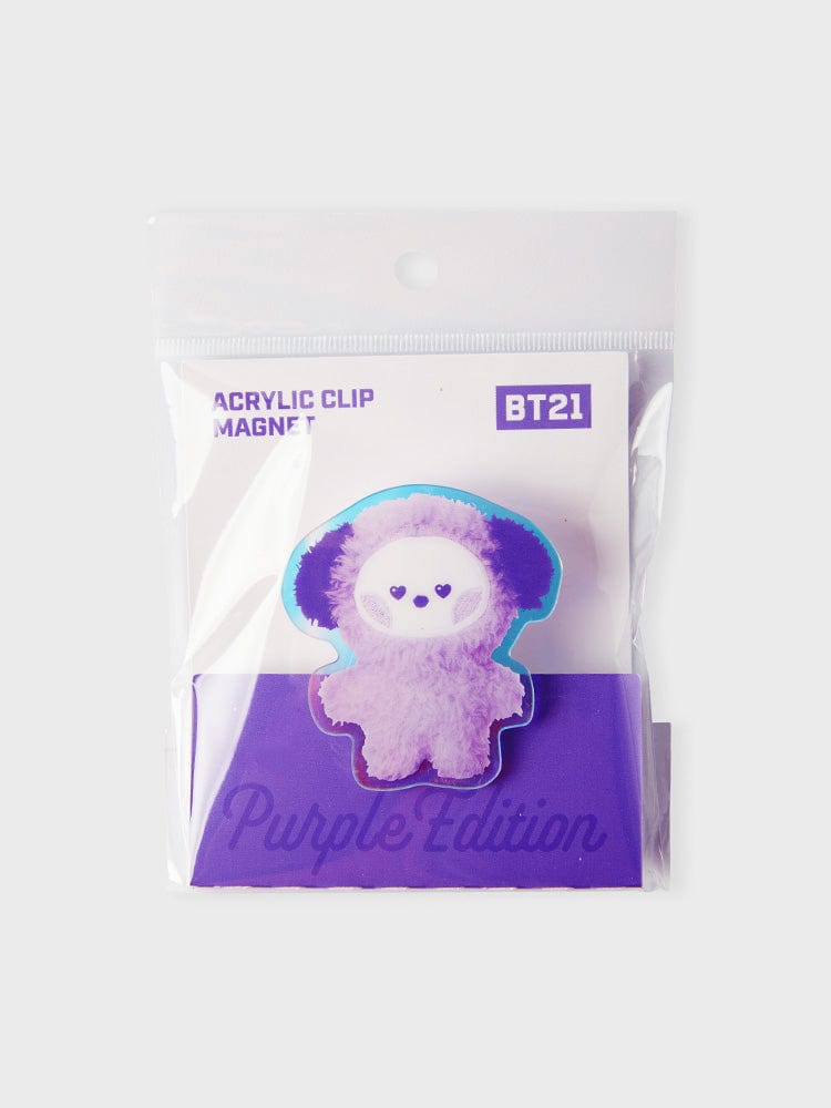 [NEW] 라인프렌즈 BT21 CHIMMY Purple of Wish Edition 미니니 아크릴 클립 마그넷