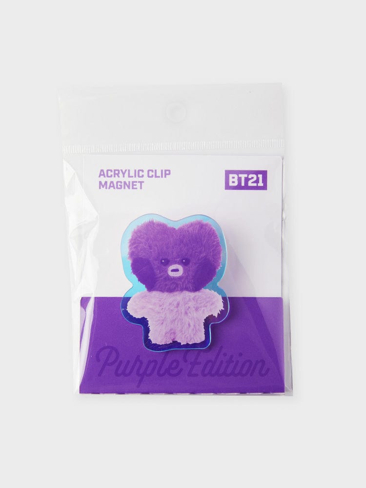 [NEW] 라인프렌즈 BT21 TATA Purple of Wish Edition 미니니 아크릴 클립 마그넷