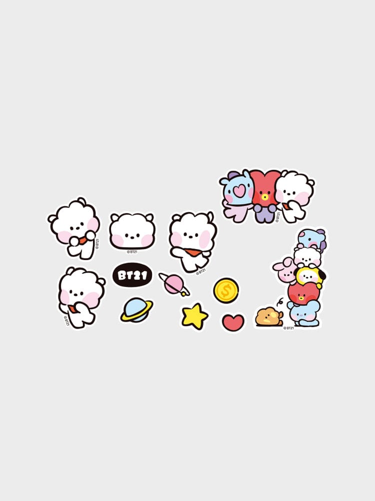 [NEW] 라인프렌즈 BT21 RJ 미니니 틴케이스 스티커 세트