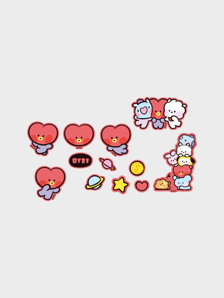 [NEW] 라인프렌즈 BT21 TATA 미니니 틴케이스 스티커 세트