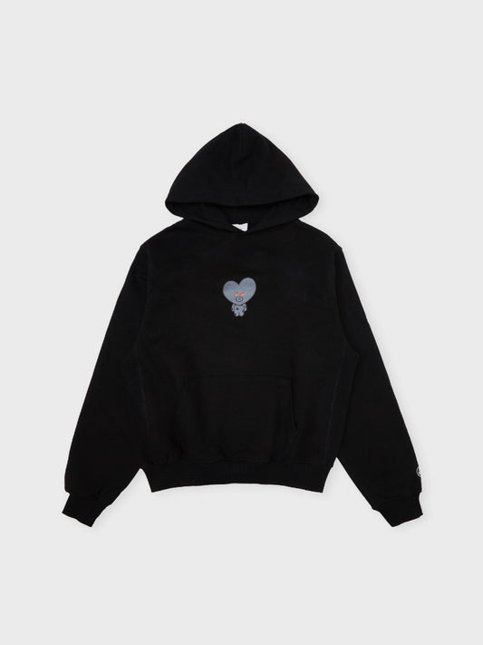 GWP1 타켓 BT21 X FRGMT TATA 그래픽 후드티셔츠 BLACK