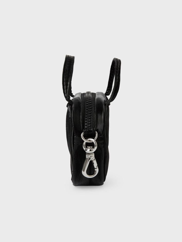 COLLER MINI APPLE KEYRING POUCH ONYX BLACK