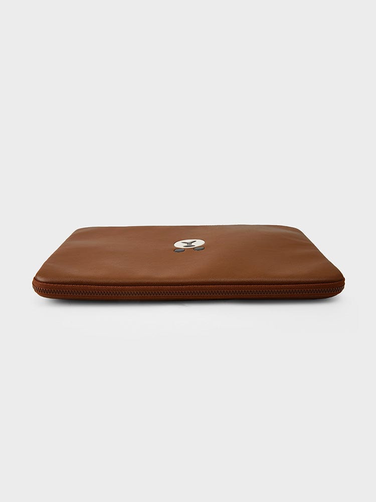 LINE FRIENDS BROWN LAPTOP SLEEVE (16INCH) LEATHERLIKE SQUARE