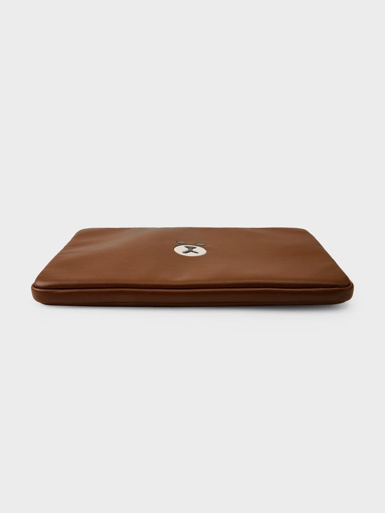 LINE FRIENDS BROWN LAPTOP SLEEVE (16INCH) LEATHERLIKE SQUARE