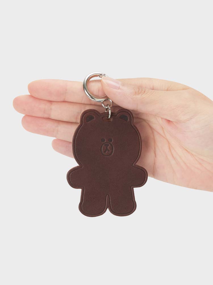 LINE FRIENDS BROWN KEYRING ORIGINAL LEATHER