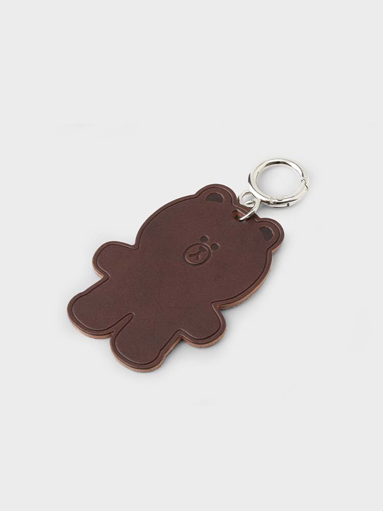 LINE FRIENDS BROWN KEYRING ORIGINAL LEATHER