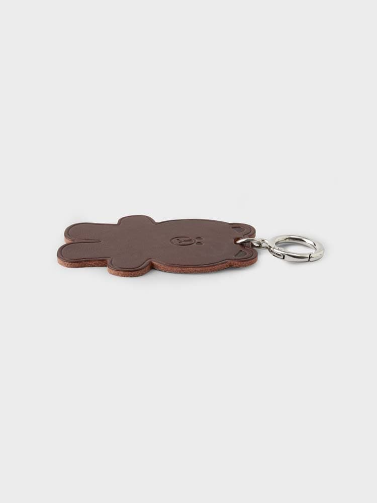 LINE FRIENDS BROWN KEYRING ORIGINAL LEATHER