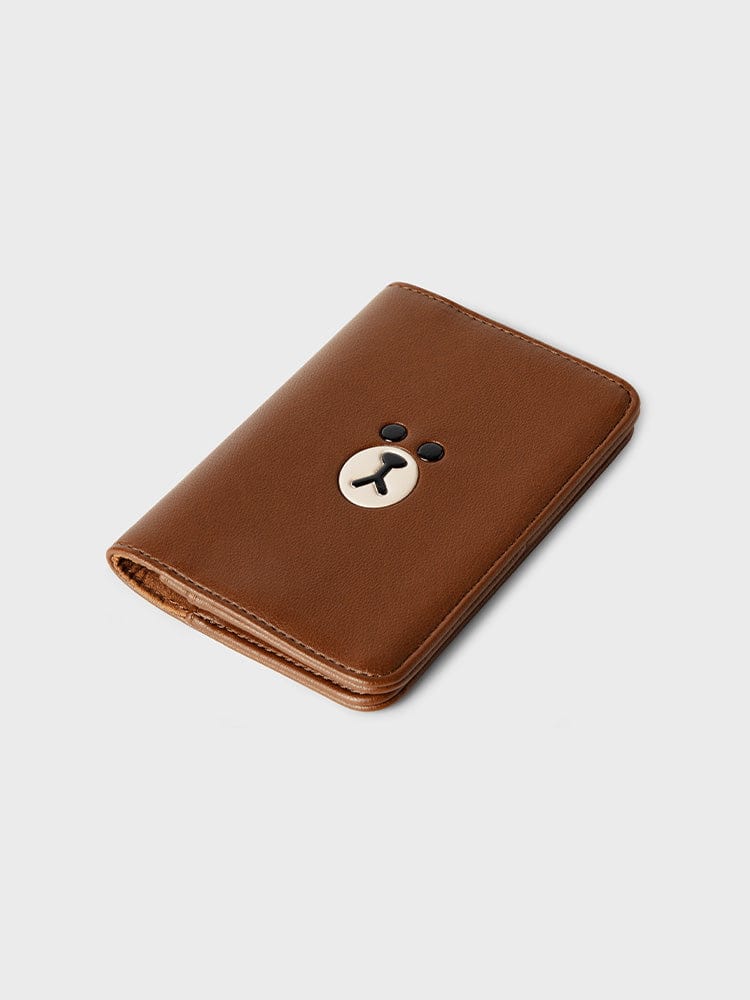 LINE FRIENDS BROWN PASSPORT COVER LEATHERLIKE SQUARE