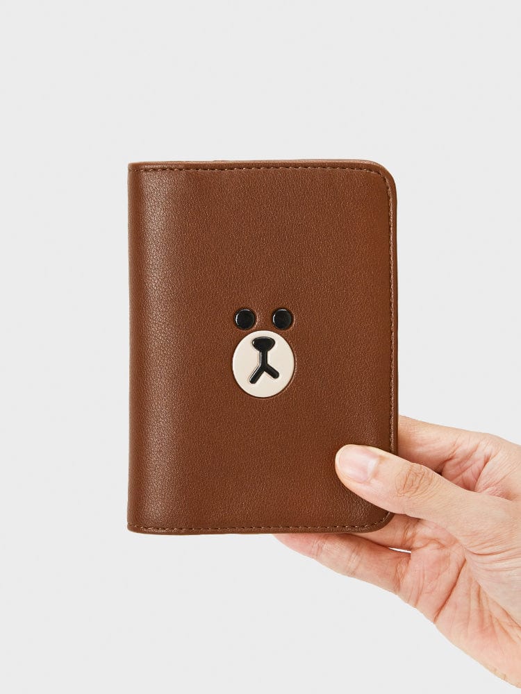 LINE FRIENDS BROWN PASSPORT COVER LEATHERLIKE SQUARE