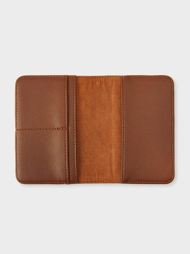 LINE FRIENDS BROWN PASSPORT COVER LEATHERLIKE SQUARE