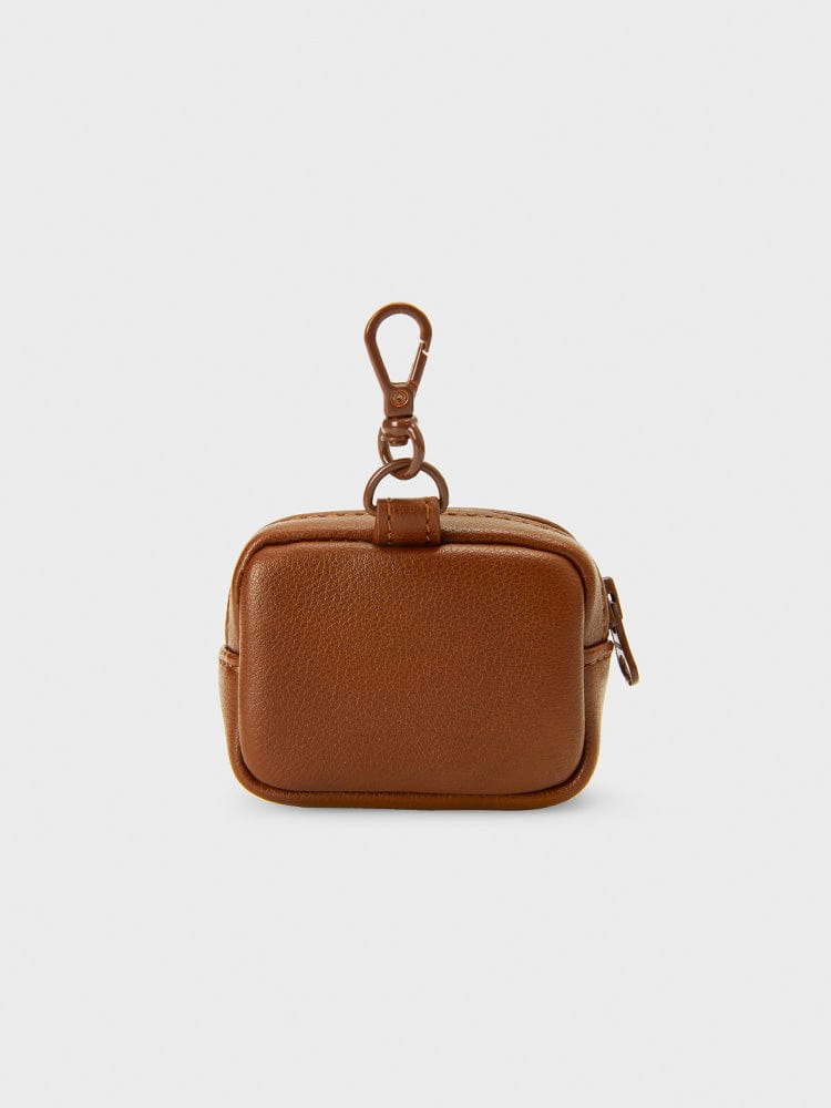 LINE FRIENDS BROWN MULTI POUCH (XS) LEATHERLIKE SQUARE