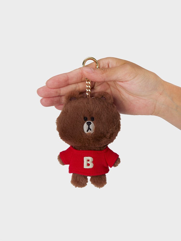 LINE FRIENDS BROWN IN RED KEYRING