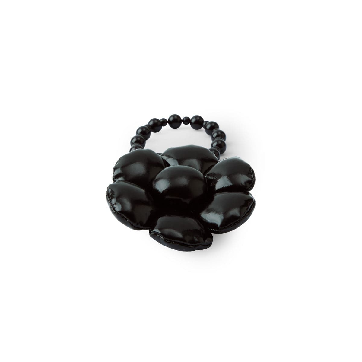 COLLER PADDED BLACK FLOWER KEYRING