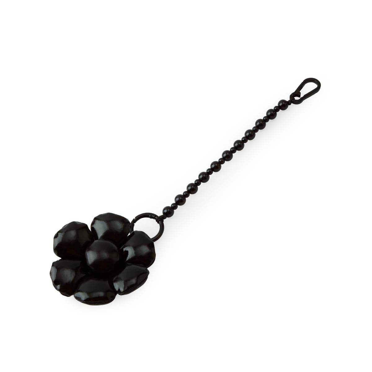 COLLER PADDED BLACK FLOWER KEYRING