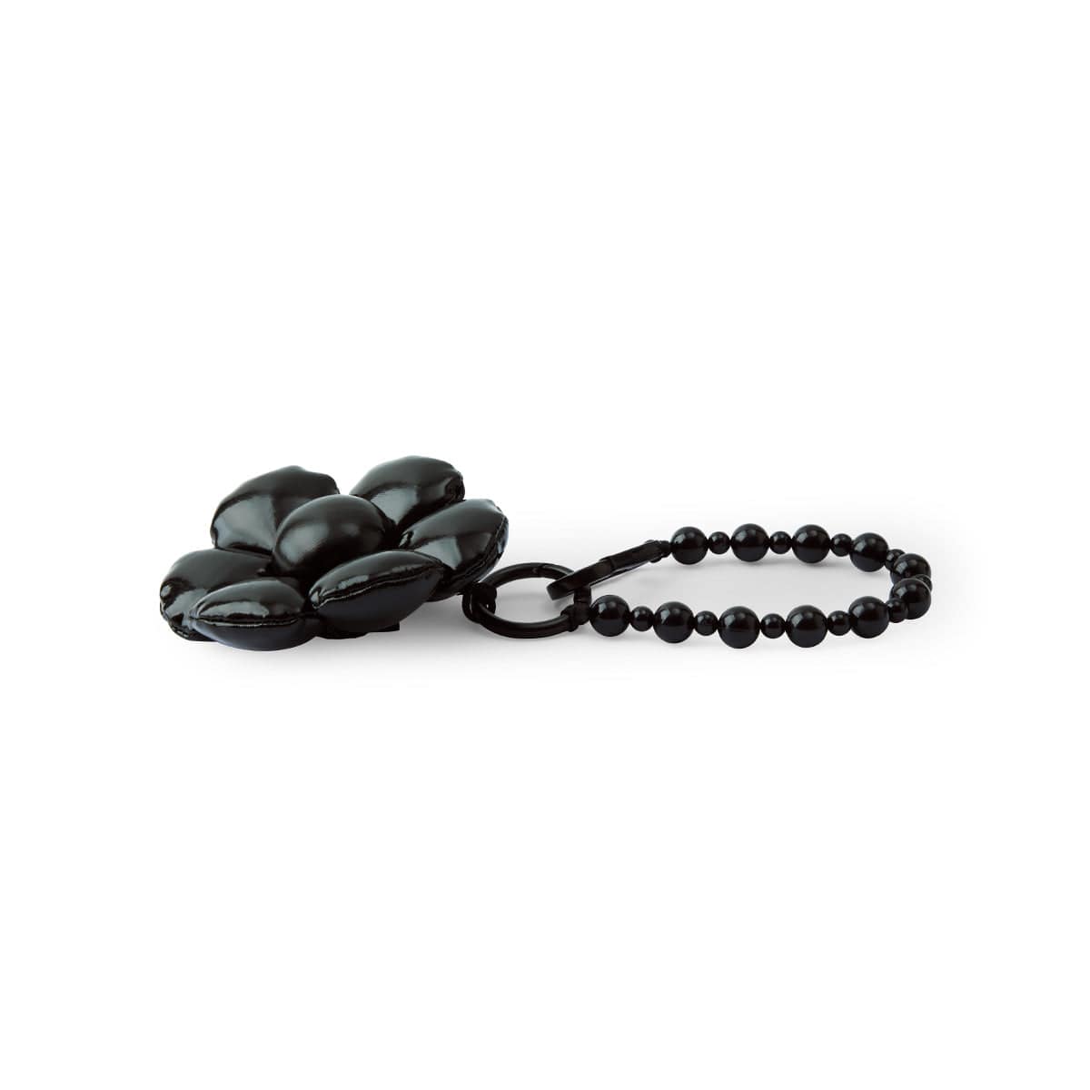 COLLER PADDED BLACK FLOWER KEYRING