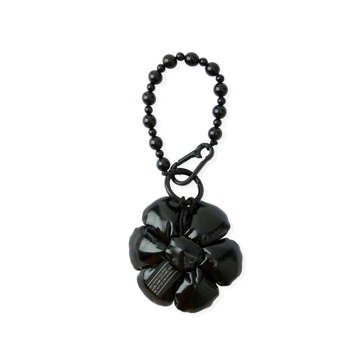 COLLER PADDED BLACK FLOWER KEYRING