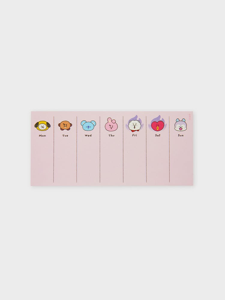 BT21 WEEKLY CHECKLIST NOTEPADS 2024 SEASON'S GREETINGS