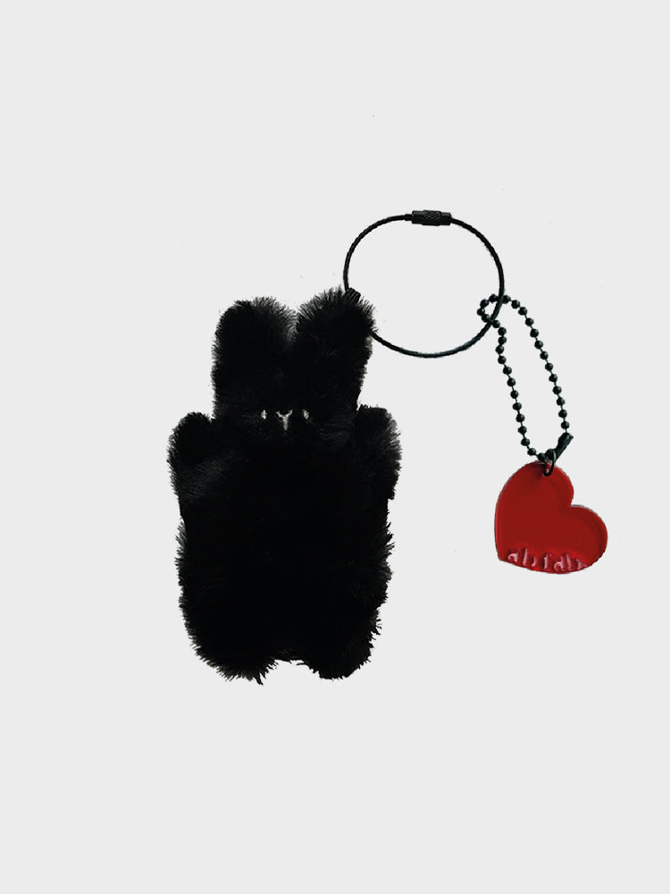 ab fab. HAPPY BUNNY KEYRING (BLACK)