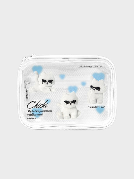 [NEW] 어프어프 SUNGLASSES CHICHI HEART 트래블파우치 (WHITE)