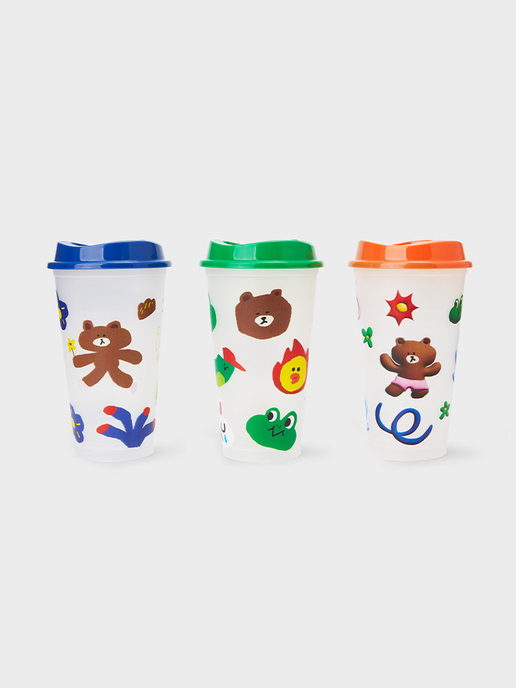 LINE FRIENDS REUSABLE CUPS (3PCS)