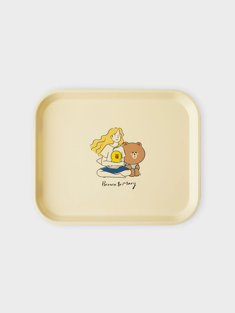 LINE FRIENDS BROWN DRAWING MARY TRAY (M)