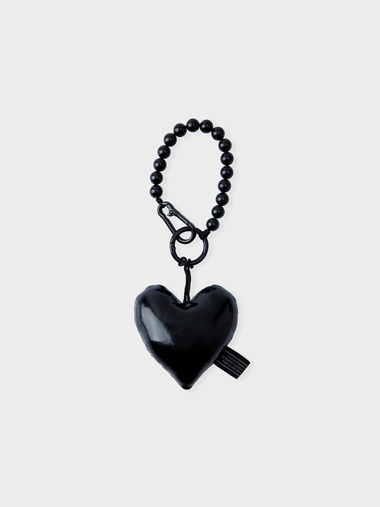 COLLER PADDED BLACK HEART KEYRING