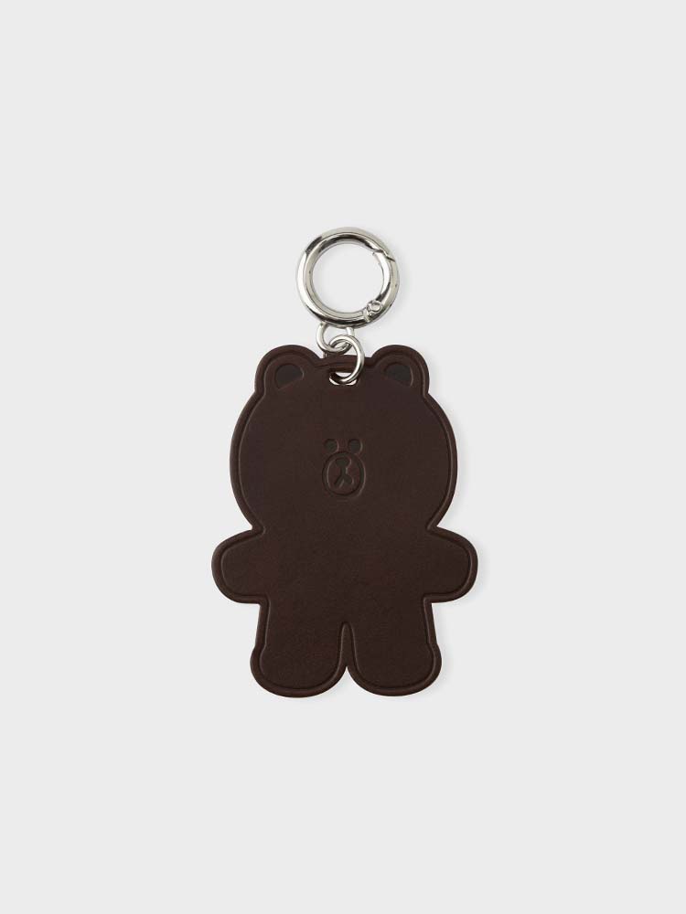 LINE FRIENDS BROWN KEYRING ORIGINAL LEATHER