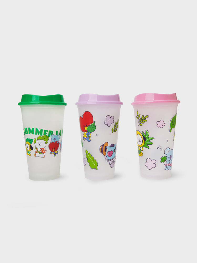 [NEW] 라인프렌즈 BT21 썸머레인 리유저블컵 세트 (473ml)