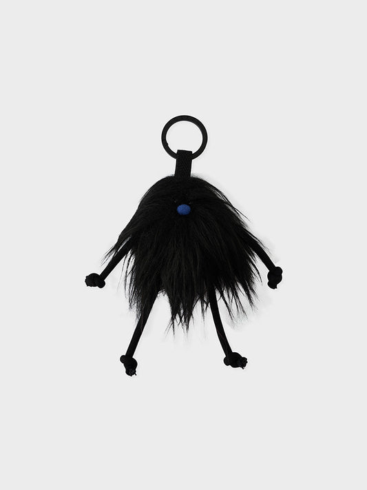 COLLER MINI FURRY DOLL KEYRING BLACK