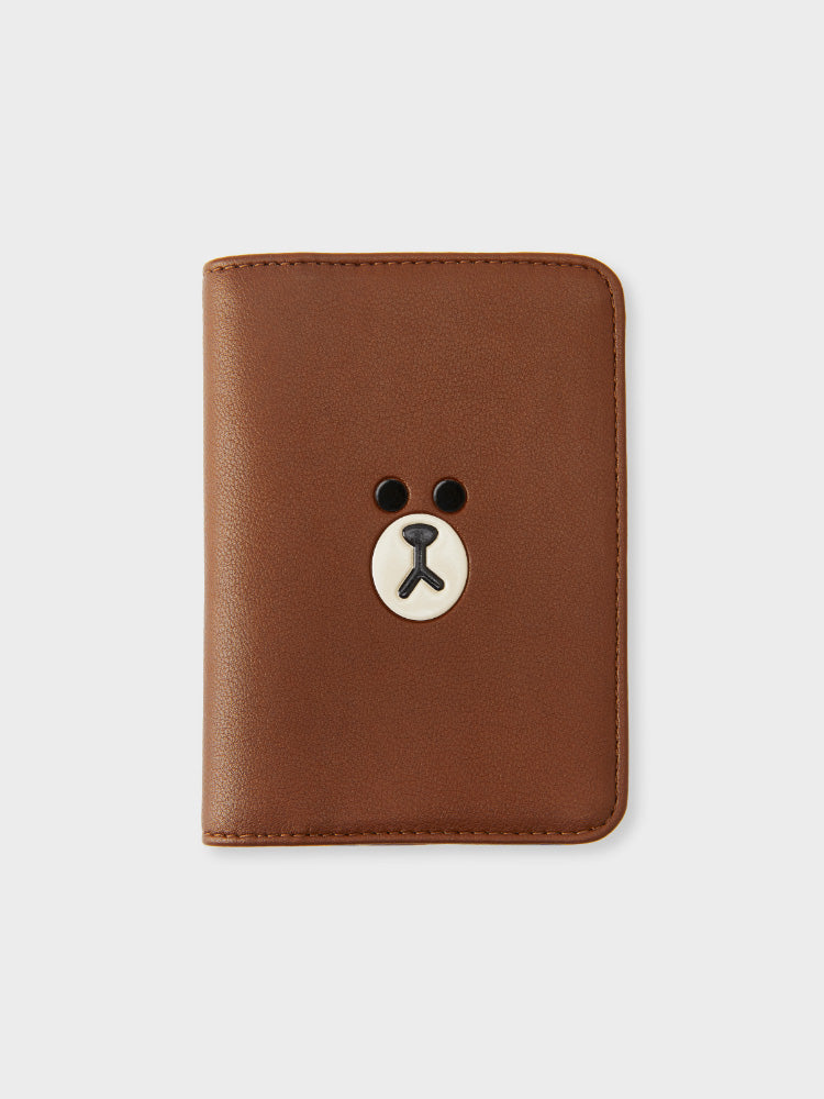 LINE FRIENDS BROWN PASSPORT COVER LEATHERLIKE SQUARE