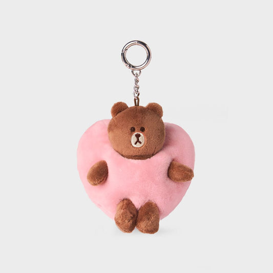 LINE FRIENDS BROWN SOULMATE KEYRING (HEART)