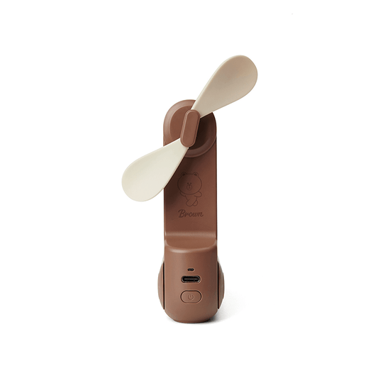 LINE FRIENDS DG ELECTRONICS BROWN BROWN & FRIENDS BROWN SWING HANDHELD FAN (6093413875885)