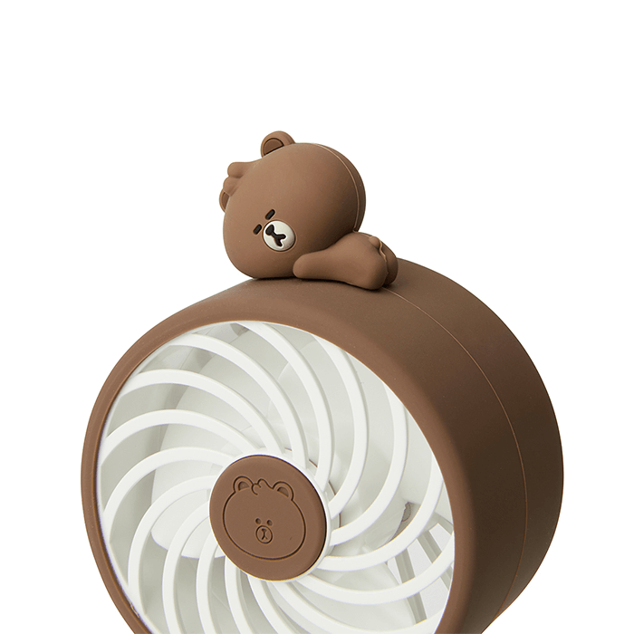 LINE FRIENDS DG ELECTRONICS BROWN BROWN & FRIENDS MINI BROWN FIGURE HANDHELD FAN (6093413941421)