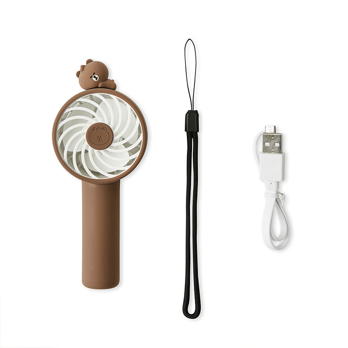 LINE FRIENDS DG ELECTRONICS BROWN BROWN & FRIENDS MINI BROWN FIGURE HANDHELD FAN (6093413941421)