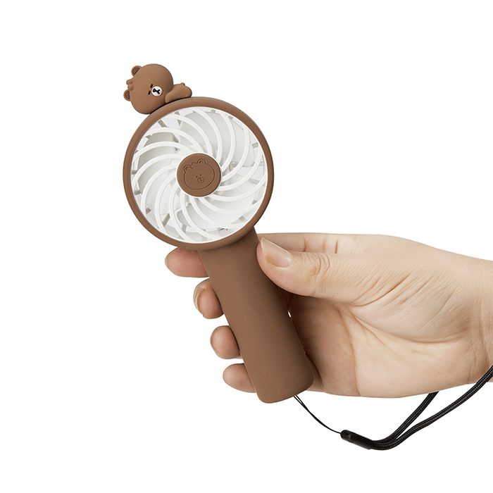 LINE FRIENDS DG ELECTRONICS BROWN BROWN & FRIENDS MINI BROWN FIGURE HANDHELD FAN (6093413941421)