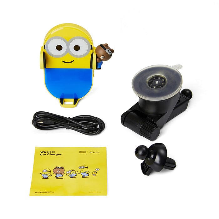 LINE FRIENDS ELECTRONICS BROWN BROWN & FRIENDS X MINIONS BROWN WIRELESS CAR CHARGER MOUNT (7182489649325)