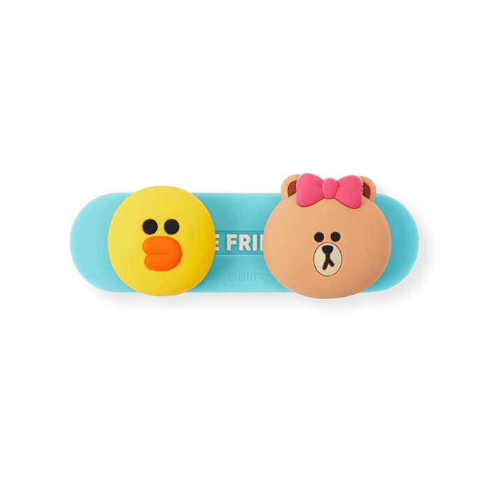 LINE FRIENDS ELECTRONICS BROWN & FRIENDS BROWN & FRIENDS FACE MAGNET CABLE HOLDER (7182674198701)