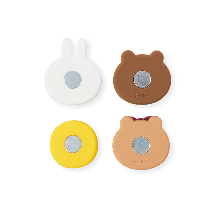 LINE FRIENDS ELECTRONICS BROWN & FRIENDS BROWN & FRIENDS FACE MAGNET CABLE HOLDER (7182674198701)