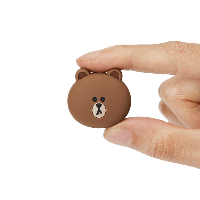 LINE FRIENDS ELECTRONICS BROWN & FRIENDS BROWN & FRIENDS FACE MAGNET CABLE HOLDER (7182674198701)