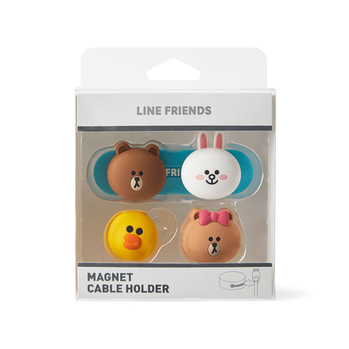 LINE FRIENDS ELECTRONICS BROWN & FRIENDS BROWN & FRIENDS FACE MAGNET CABLE HOLDER (7182674198701)