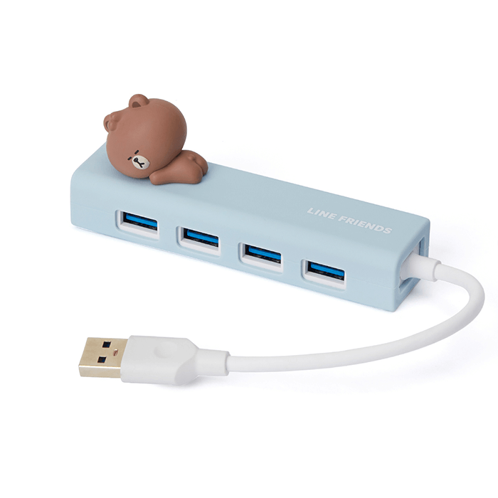 LINE FRIENDS ELECTRONICS MINI BROWN BROWN & FRIENDS MINI BROWN FIGURE USB HUB (6087582580909)