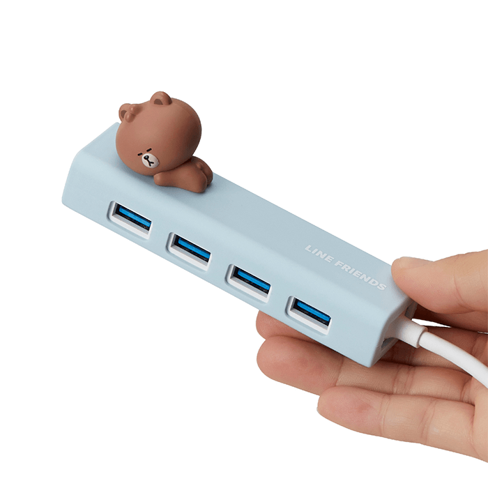 LINE FRIENDS ELECTRONICS MINI BROWN BROWN & FRIENDS MINI BROWN FIGURE USB HUB (6087582580909)