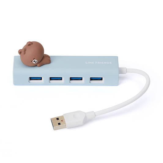 LINE FRIENDS ELECTRONICS MINI BROWN BROWN & FRIENDS MINI BROWN FIGURE USB HUB (6087582580909)