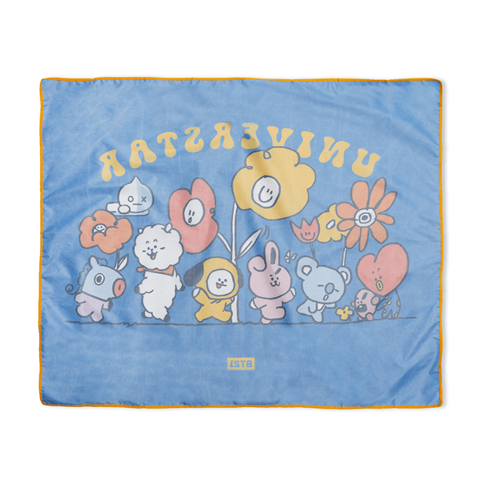 LINE FRIENDS FASHION BLUE BT21 FLOWER PICNIC MAT BLUE (7182647853229)