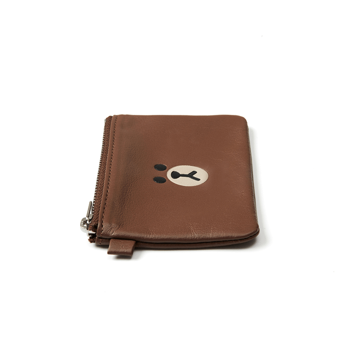 LINE FRIENDS FASHION BROWN BROWN & FRIENDS BROWN SOFT LEATHER MINI POCKET (7182644281517)