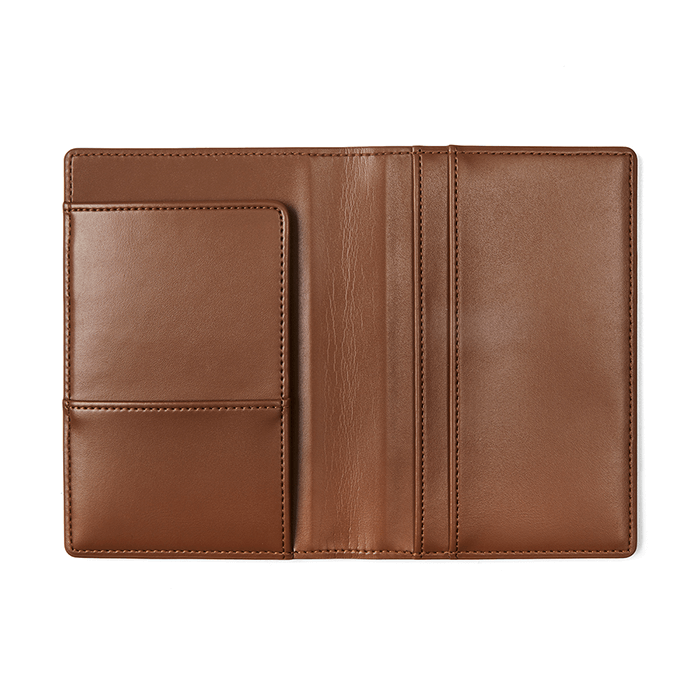 LINE FRIENDS FASHION BROWN BROWN & FRIENDS BROWN SOFT LEATHER PASSPORT HOLDER (7182644510893)